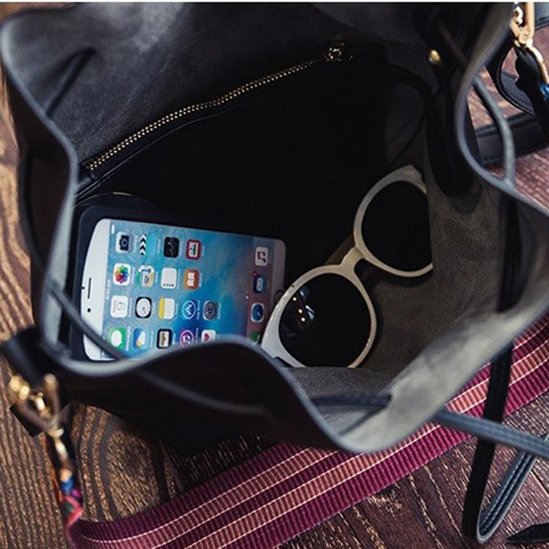 2019 Новая модная разноцветная сумка ведро на ремне Женская Высококачественная