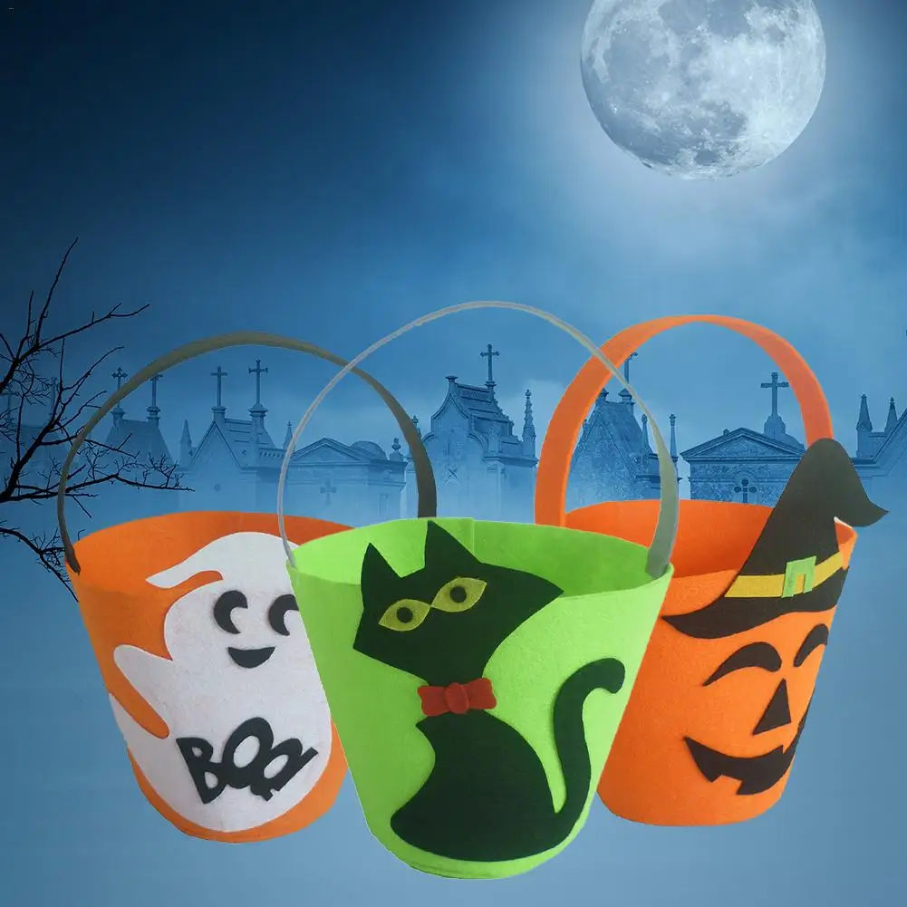 Сумка для конфет в форме бочонка Хэллоуина Подарочная сумка с изображением тыквы