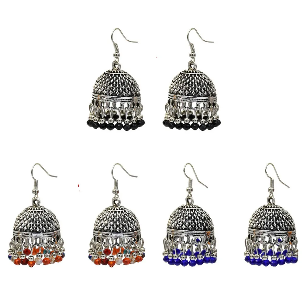 Свадебные серьги для невесты из тайского каучукового бисера индийские jhumka