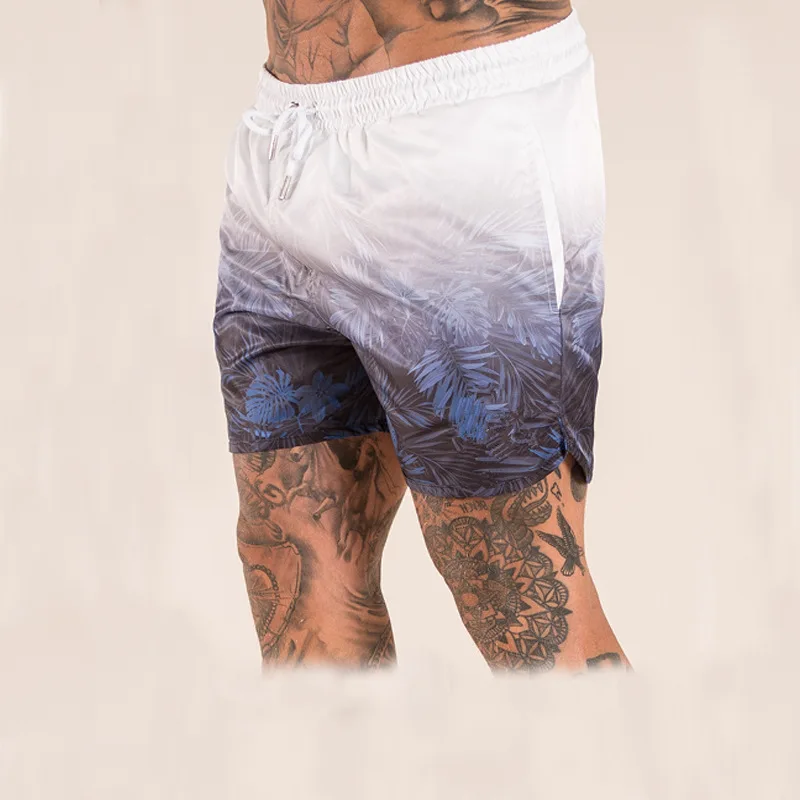 Striped Beach Shorts Briefs Swimwear Shorts Running Shorts Men Breathable Shorts Sport Fitness Training Shorts Gym Shorts