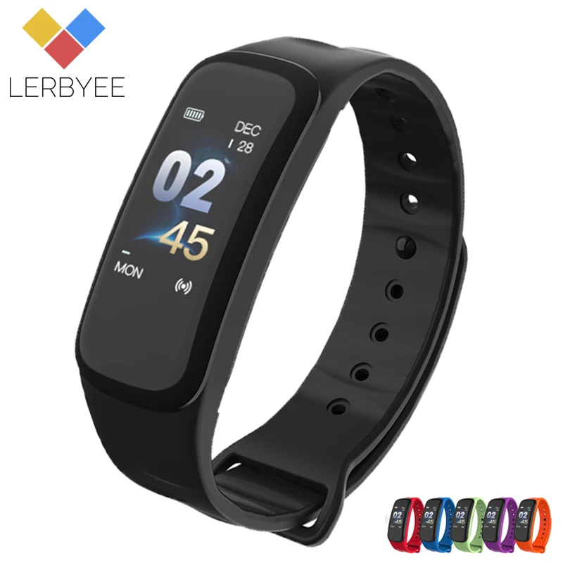 Lerbyee умный Браслет C1plus монитор сердечного ритма браслет для фитнеса с Bluetooth сна
