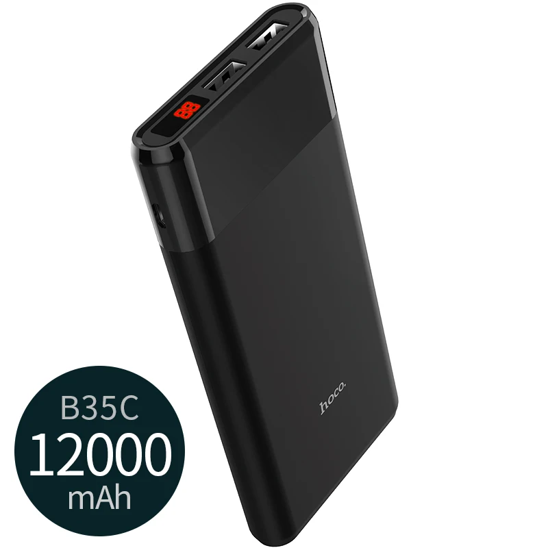 12000 mAh HOCO внешний аккумулятор, портативная зарядка, внешний аккумулятор, тонкий, 10000 мА/ч, Мобильный Внешний аккумулятор, зарядное устройство для телефона iPhone X, Xiaomi 9, 30000 мА/ч - Цвет: 12000 mAh