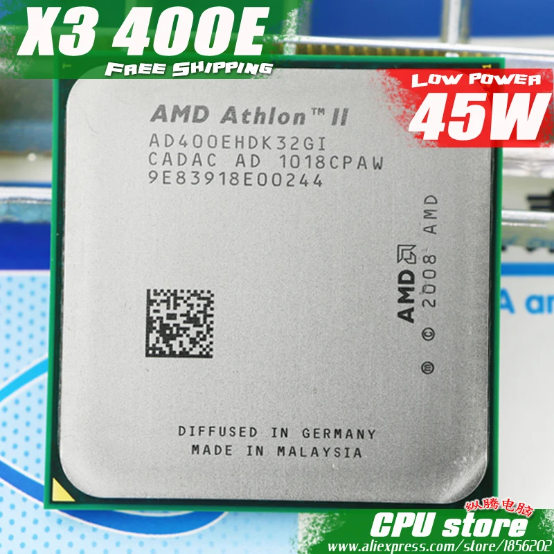 Процессор AMD Athlon II X3 400E четырехъядерный процессор(2,2 ГГц/L2 2 м/45 Вт/2000 ГГц) разъем am3 am2+ 938 pin X3 405e