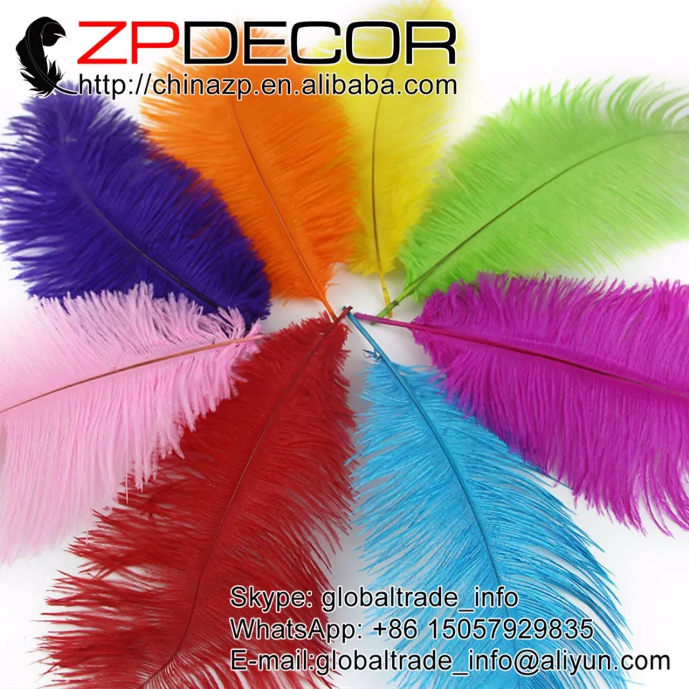 

Пушистые и гладкие страусиные перья ZPDECOR, 100 шт./лот, 30-35 см (12-14 дюймов), отбеленные вручную, для украшения свадьбы