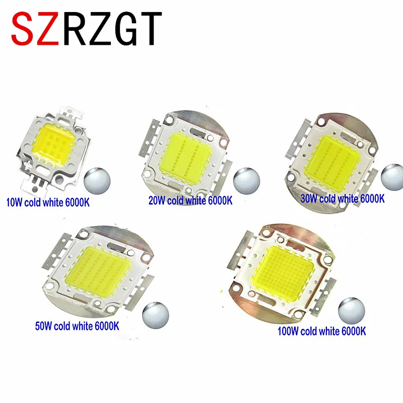 Высокомощный светодиодный чип 1 Вт 3 5 10 20 30 50 100 COB SMD LED белый шарик 6000 6500 к