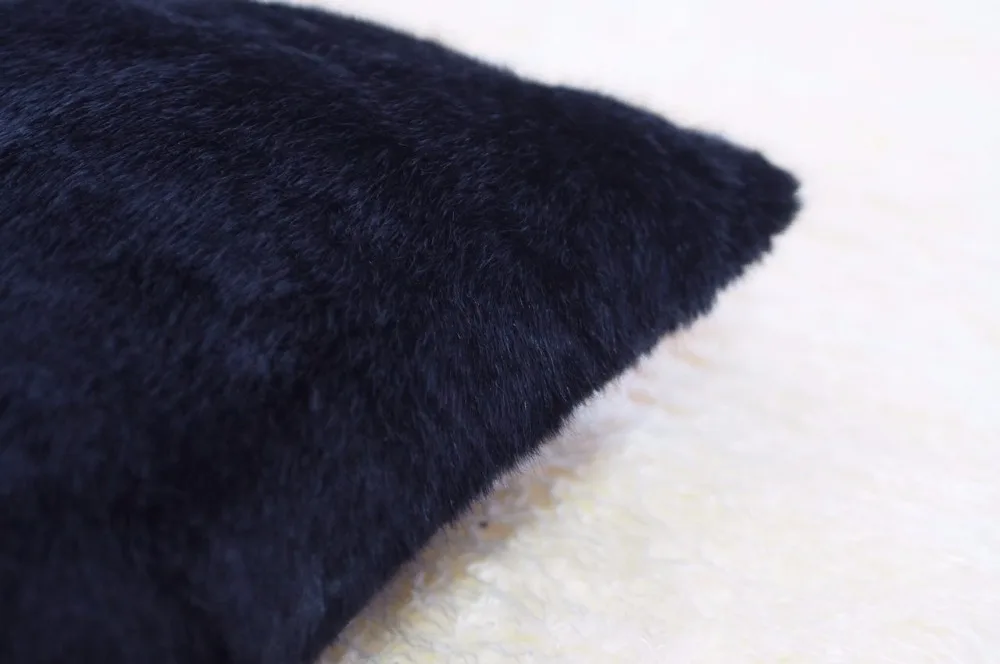 Funfurlala наволочка для подушки черный плюш однотонный мех роскошная спальни