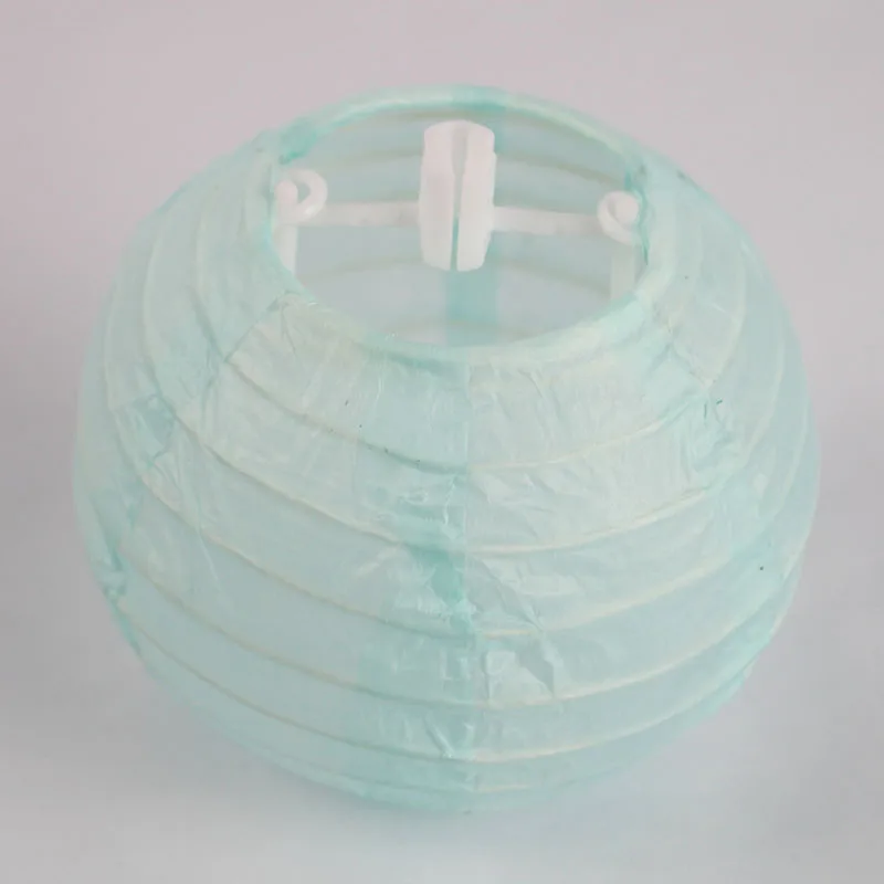 light blue Zilue 20 шт./лот 4 дюйма 10 см японская мини рисовая бумажная лампа фонарь шар Висячие Детские душевые Свадебные Lampion вечерние украшения - Цвет: light blue