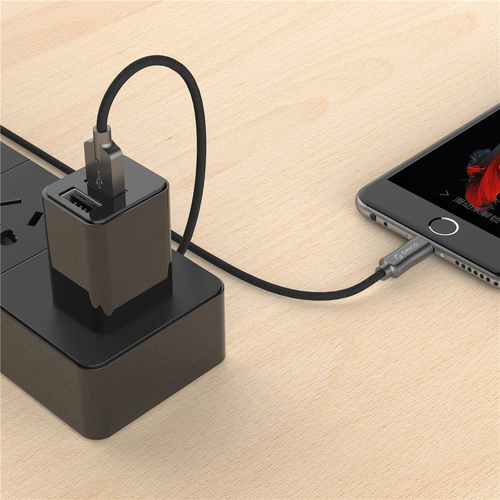 ORICO usb-кабель для быстрой зарядки и синхронизации данных, металлический кабель из нейлонового сплава для iPhone 7 Plus, 8 Plus, iphoneexr, разъем для освещения