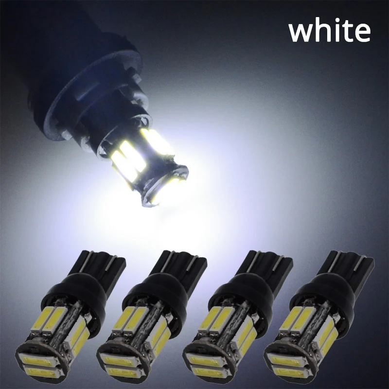 W5W 10 светодиодный 7020 SMD автомобильный T10 светодиодный 194 168 клинообразный сменный Реверсивный приборный панельный светильник Белый Синий лампочки для габаритных огней - Испускаемый цвет: 4Pcs White
