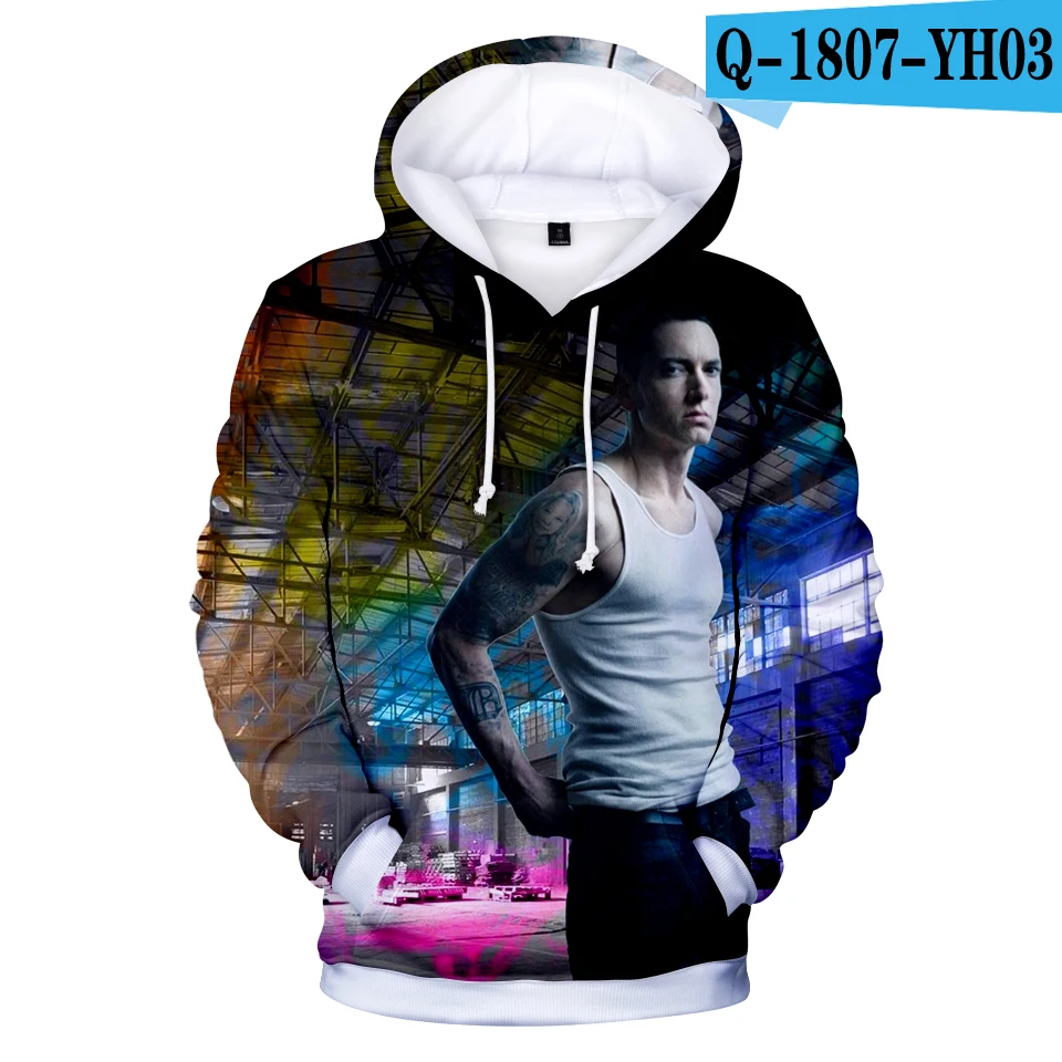 EMINEM известный рэпер популярная мужская толстовка с капюшоном в стиле «хип-хоп»/женские модные толстовки с капюшоном и длинным рукавом с 3D принтом Повседневный Топ размера плюс для мальчиков - Цвет: Q1807-YH03