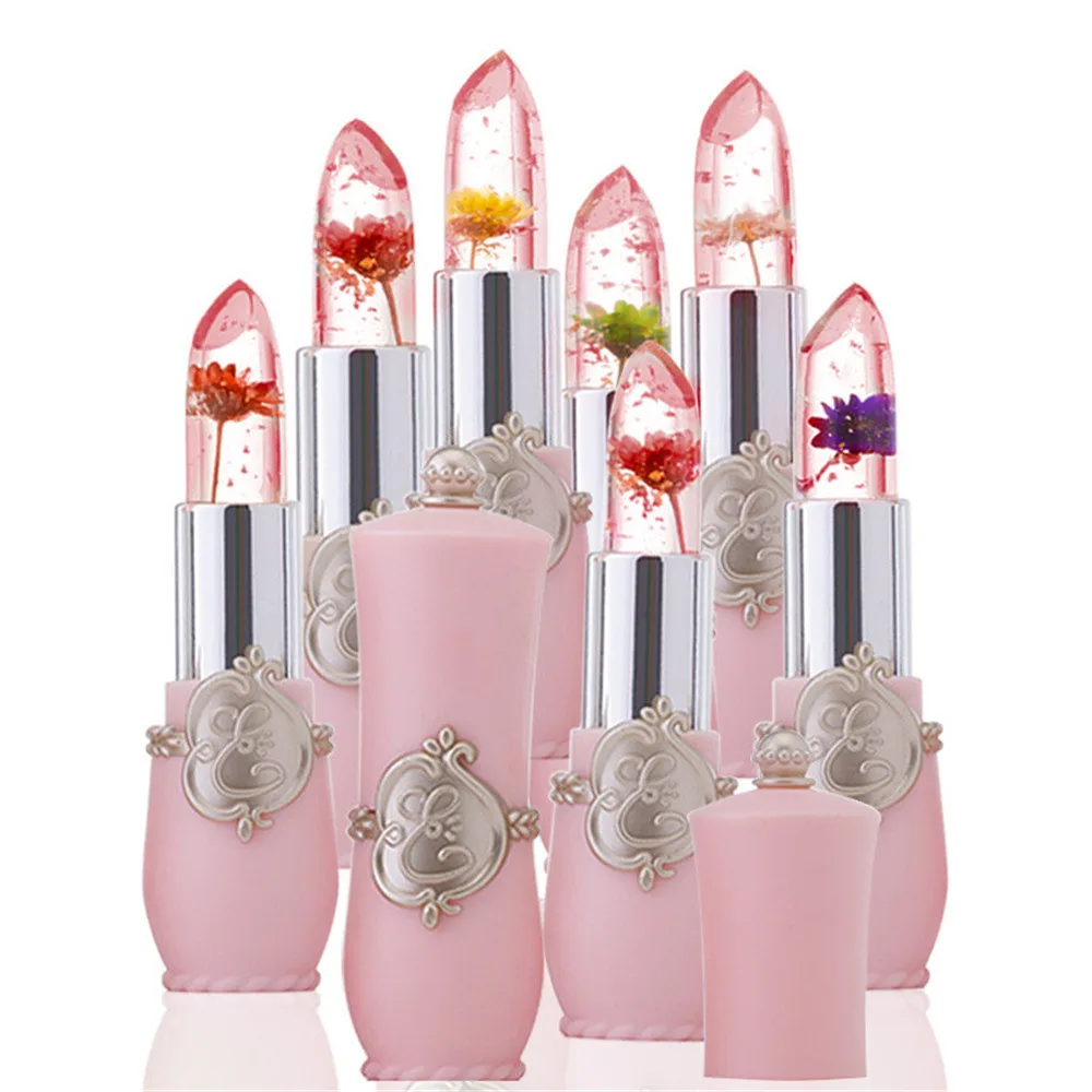 Maquillajes para mujer красота яркий цветок кристалл Желейная помада Волшебная Температура Изменение цвета губ