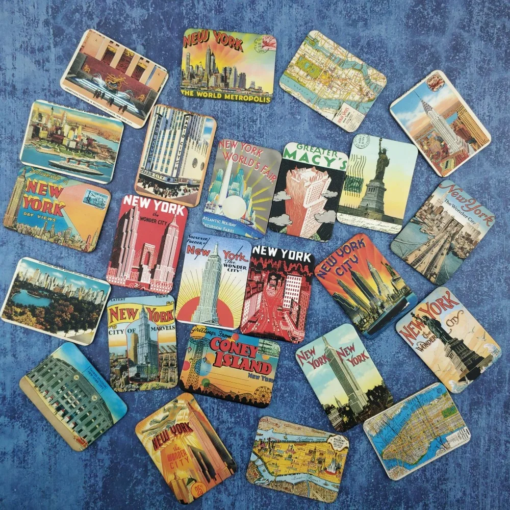 

24 Pcs fridge magnets set New York scenery home deco tourism souvenir magnet for refrigerators magnet magnetic sticker paste