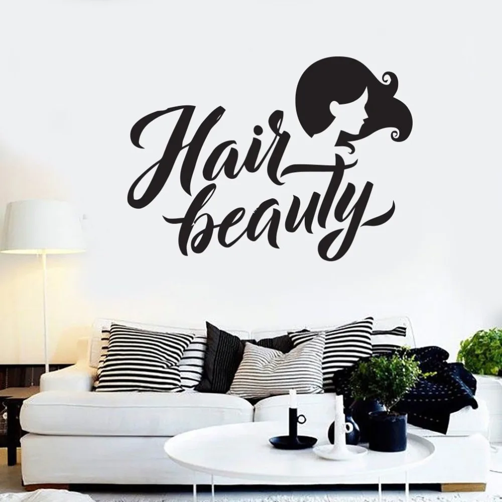

Beauty Hair Salon Manicure wall stickers mark Vinyl Removable beauty hair windows decor PVC wall decals Character sticker G144