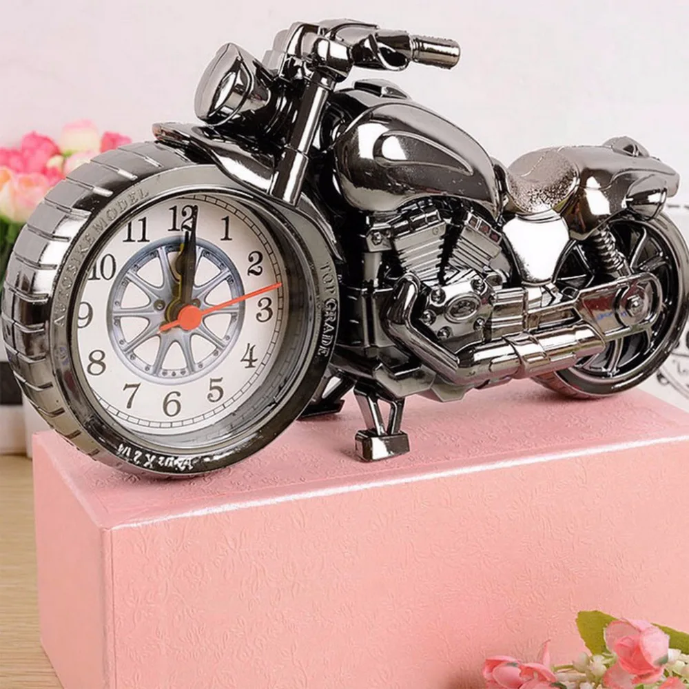 Creative Motorcycle Clock Motorbike Pattern Alarm Desk Clocks Vintage Desktop Watches Xmas Christmas Festival Decor Gift | Дом и сад