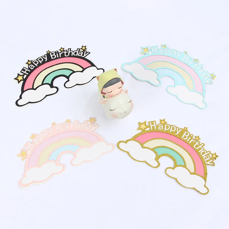 Золотой черный синий розовый 1 шт. в наличии двойной Радужный облачный торт