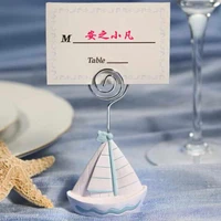 resin sailing ship place card holders beach themed wedding favors party supplies for guest lx1735