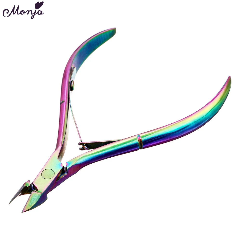 Monja красивый дизайн ногтей из нержавеющей стали, для кутикулы толкатель ножницы удаление омертвевшей кожи очистки кусачки для маникюра Инструменты