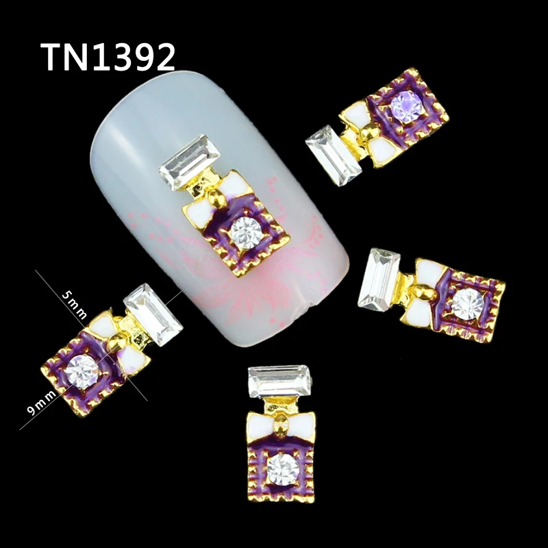 3D сплав 10 шт./лот блестящие стразы бант флакон духов для ногтей золото сделай сам