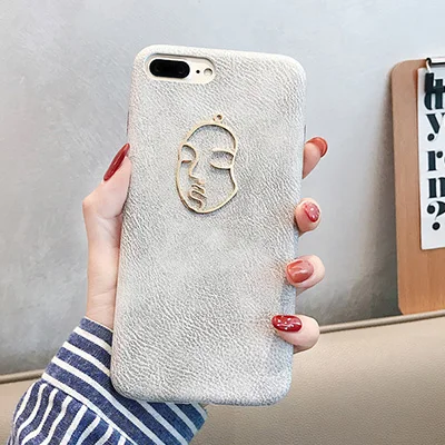 gray GlamPhone чехол простой кожаный металлический чехол для телефона для девочки для iPhone XS Max XS XR 8 8plus 7 7plus 6/6s Plus мягкая задняя крышка - Цвет: gray