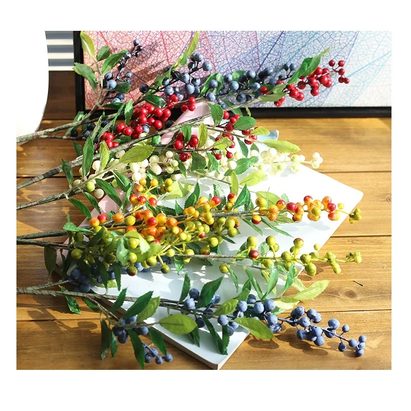 Фото 5 шт./компл. многоцветные искусственный Рождество Berry Bean ветви искусственные 5 шт./компл. многоцветные искусственный Рождество Berry Bean ветви искусственные