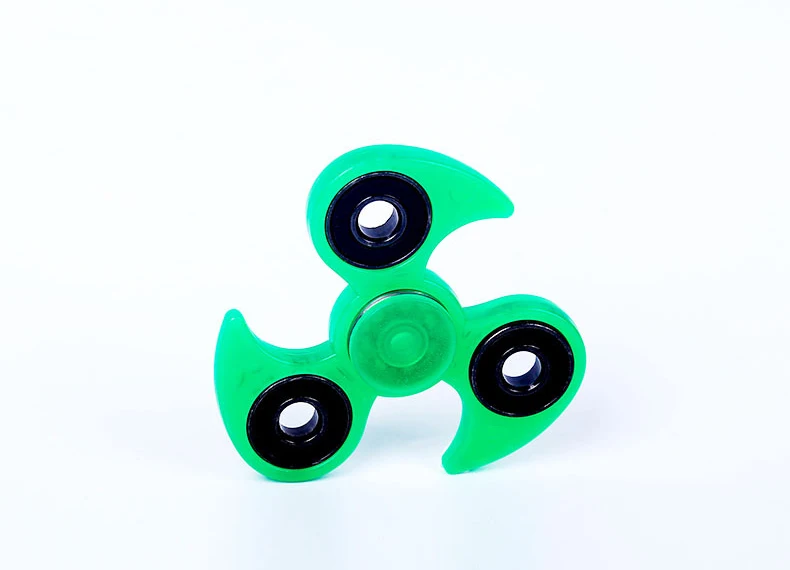 Зеленая светящаяся игрушка Спиннер пластиковый EDC ручной для аутизма и СДВГ мини