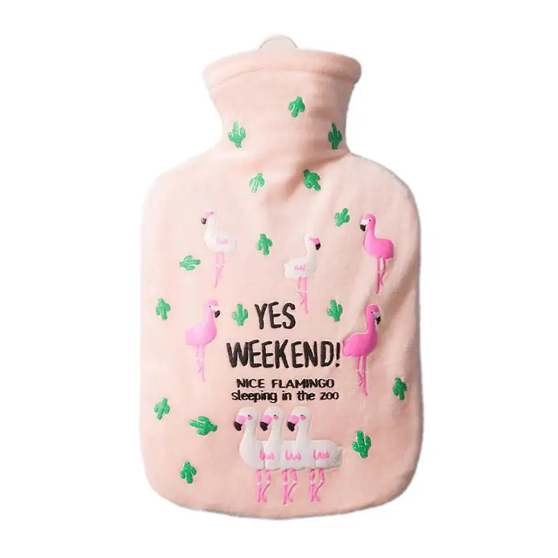 Pink 1 Горячая Распродажа, сумка для бутылки с водой, Вельветовая ткань, милый мультяшный фламинго, кактус, грелка для рук, Взрывозащищенная сумка, термо для рук - Цвет: Pink 1