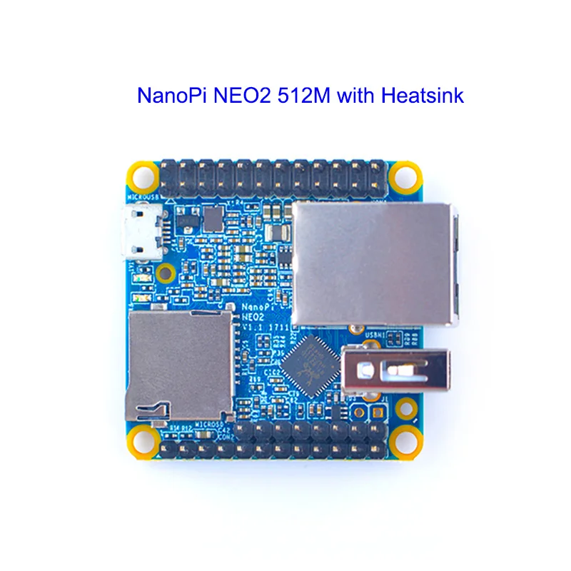 512M with heat sink NanoPi NEO2 v1.1 LTS макетная плата быстрее, чем Raspberry PI 40X40 мм 512 МБ/1 ГБ DDR3 ram) ARM Cortex-A53 - Комплект: 512M with heat sink