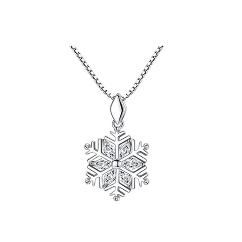 

High quality hot sale chain necklaces women female retail wholesale flower snowflake chokers pendant necklace KXL1177
