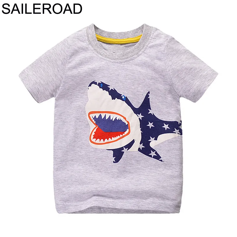 2186 same picture SAILEROAD/Летняя футболка для маленьких мальчиков 1-7 лет, Детская короткая одежда для мальчиков и девочек, хлопок, костюм с рисунком для маленьких детей - Цвет: 2186 same picture