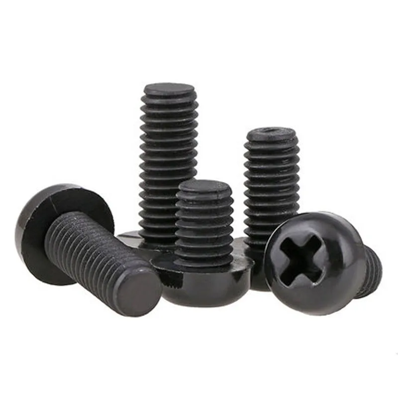 10pcs M5 Black round head nylon screw Pan Phillips plastic bolt 8mm-50mm Length | Обустройство дома