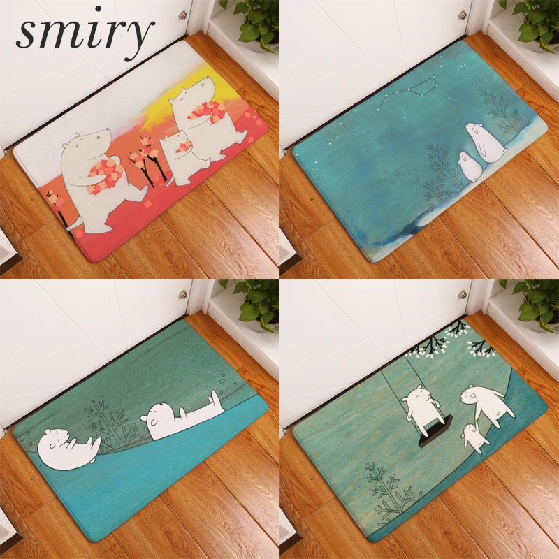 Smiry милый мультфильм уютный счастливый белый медведь Бегемот семейная картина