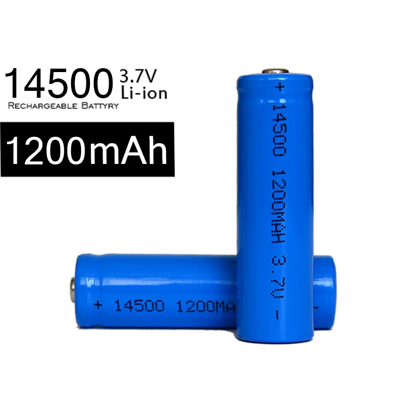4 шт. нейтральная 3 7 v 14500 литиевая батарея 1200mah перезаряжаемая литий ионная
