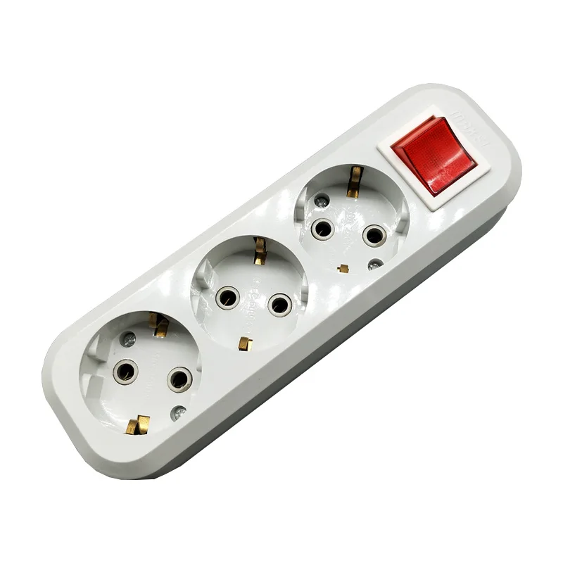 Оригинальный белый удлинитель с 3 слотами розетка переключателем стандартный