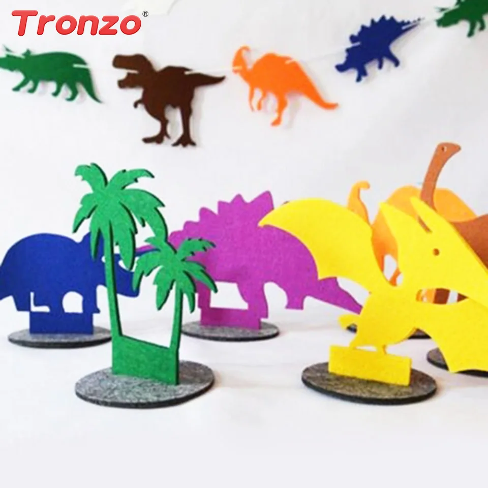 

Tronzo Dinosaur Decoration Colorful Tree Dinosaur Table Decor 8pcs Felt Table Dinosaur Birthday Party Decorations Kids Favors