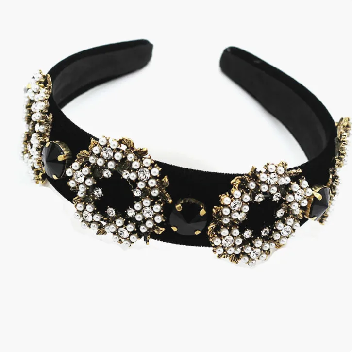 Роскошная полная Хрустальная лента для волос винтажная Женская модная повязка в