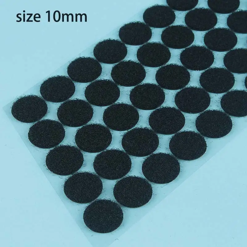 10mm black 200 пара в горошек, Волшебная самоклеящаяся нейлоновая кнопка, эластичная застежка-крючок и петля, держатель листа, сделай сам, для сумки, обуви, украшения одежды - Цвет: 10mm black