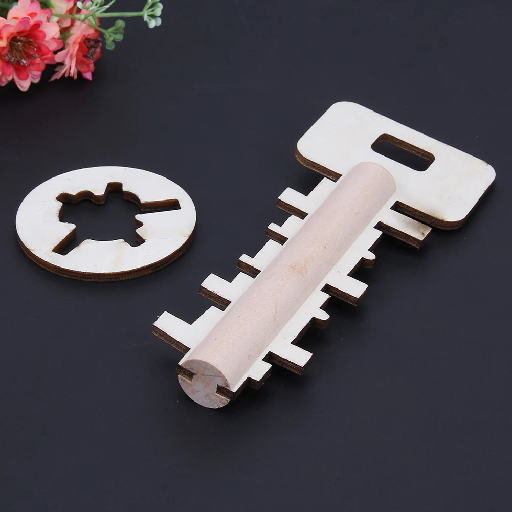 Деревянная игрушка головоломка для разблокировки ключей Классическая забавная