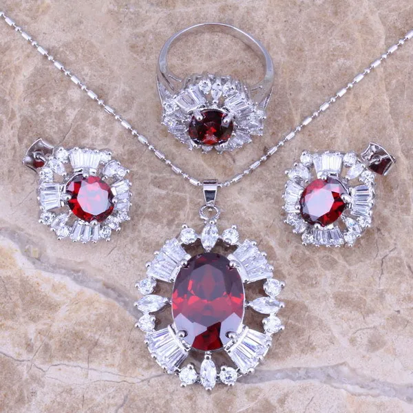 Комплект из кольца и серёг с фианитом Размер 5 / 6 7 8 9 10|silver jewelry set|jewelry setsearring pendant |