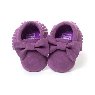 suede purple 2 28 Цвета ROMIRUS/Брендовая детская весенняя обувь искусственная кожа, для новорожденных мальчиков, обувь для девочек, для тех, кто только начинает ходить, с бахромой и бантом; Мокасины - Цвет: suede purple 2