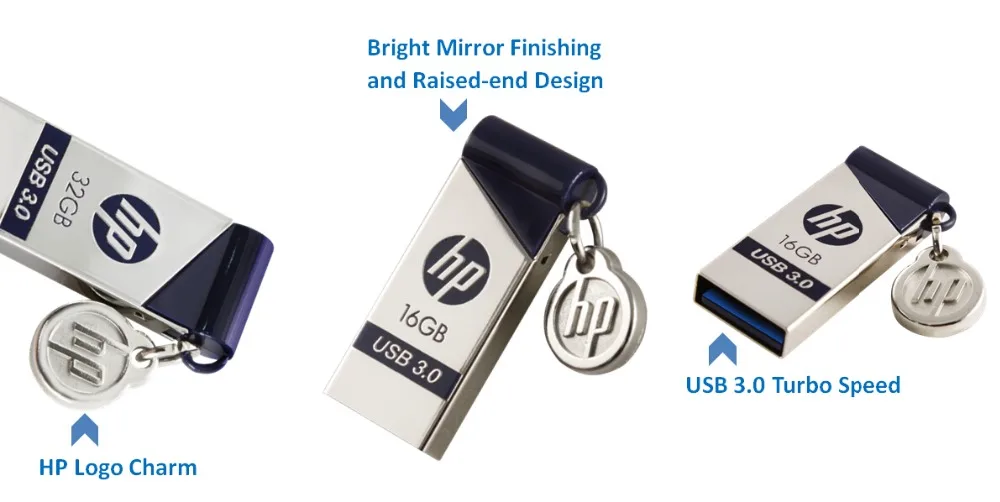 Флешка hp X715W USB3.0 высокое Скорость USB флэш-накопитель 16 ГБ 32 ГБ, 64 ГБ и 128 Гб флешки Пользовательские DIY Симпатичный мини металлический usb-флеш-накопитель Флеш накопитель флешки