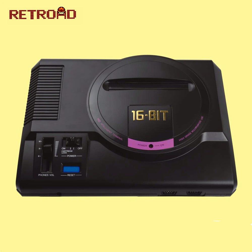RETROAD 16 бит MEGADRIVE 1 MD Genesis совместимая машина с 126в1 SEGA игровая карта 720 dpi высокое разрешение с беспроводными геймпадами