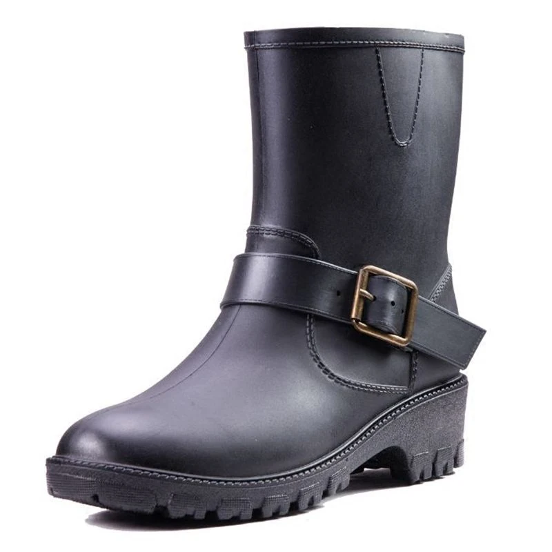 2017 Обувь Женщина Дождь Сапоги Сплошной Цвет Скольжения На Лодыжки Мартин