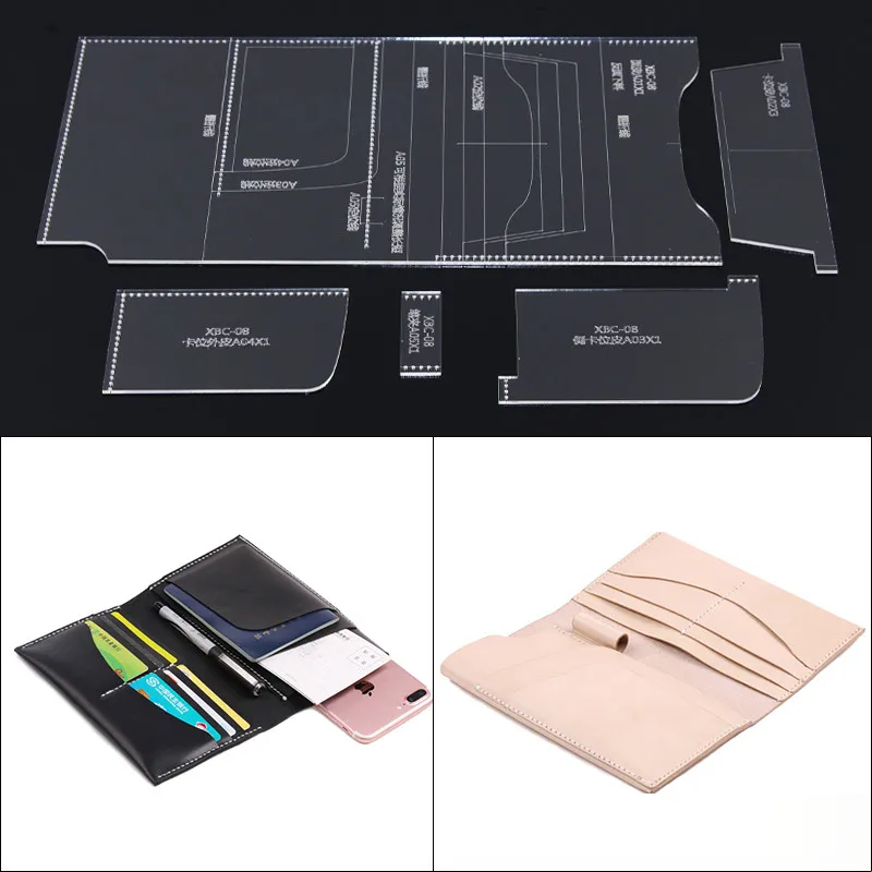 1 Набор сделай сам Длинный кошелек зажим акриловый шаблон кожа ремесло шитье узор