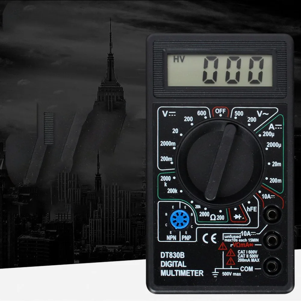 DT830B мини мультиметр ЖК дисплей цифровой Multimetro для вольт ампер тестер
