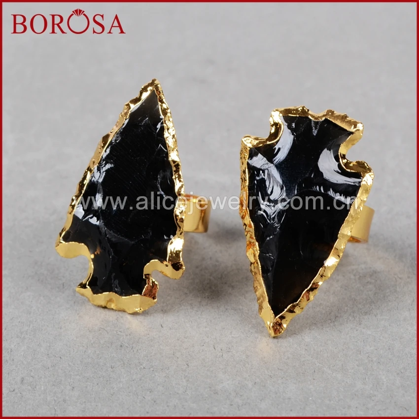 BOROSA 10 шт. Стильные Золотые золотые наконечники наконечника грубого натурального