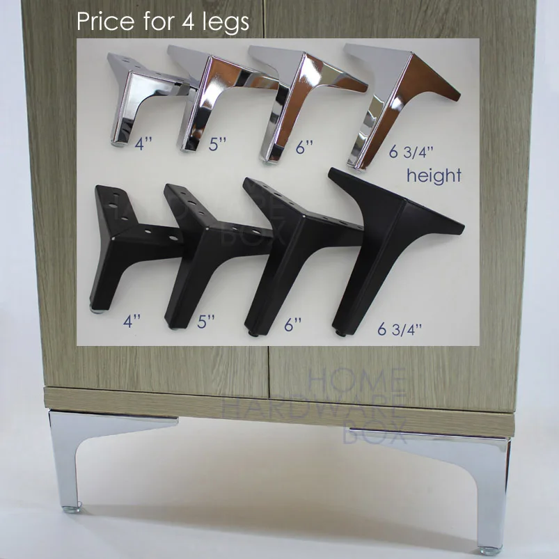 4х технические ножки шкафа мебели черная металлическая сталь Высота 17 см|height|height