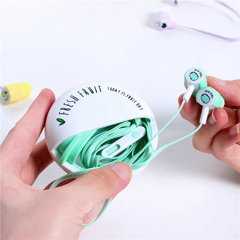 Милые наушники яркие с фруктами 3 5 мм вкладыши микрофоном для телефона Xiaomi