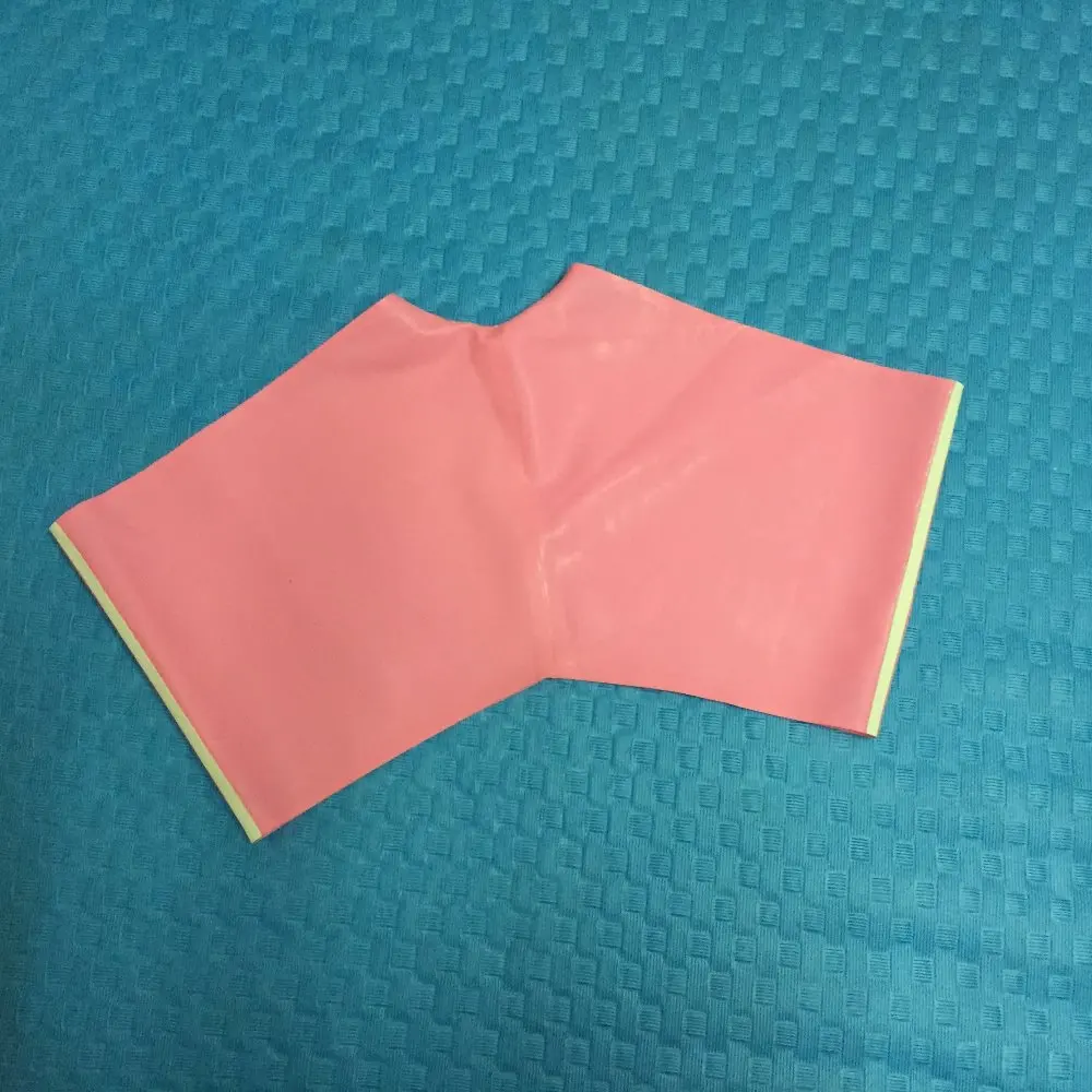 

2018 New Arrivals Latex Qulity Handmade SHorts Latex Low Waist Short Pants Sexy Pants Pink Color