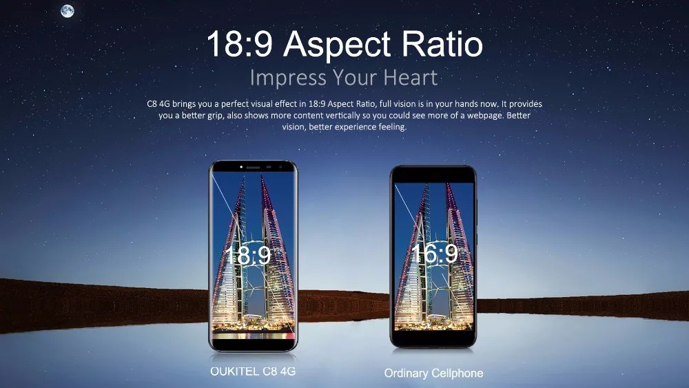 Oukitel C8 4g телефон 18:9 соотношение 5," дисплей бесконечности смартфон 3000 мАч 13 МП+ 5 Мп 2 Гб Ram 16 Гб Rom отпечаток пальца мобильный телефон