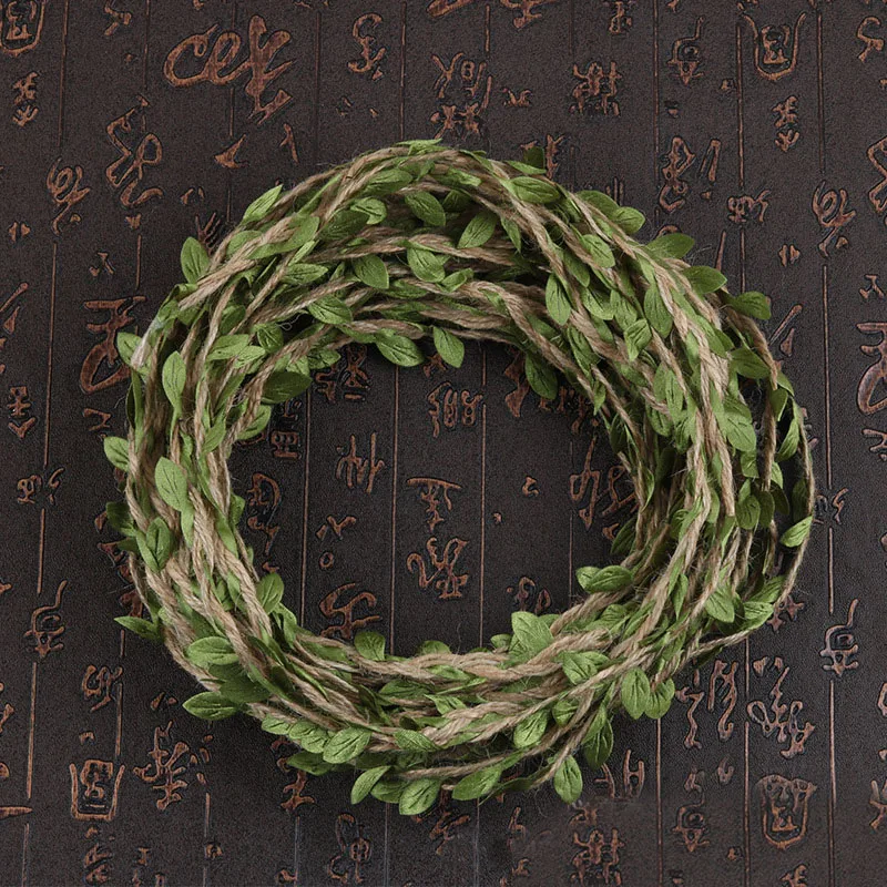 10M/Lot New Creative Leaf Natural Hessian Jute Twine Rope Burlap Ribbon DIY Craft Vintage For Home Wedding Party Decoration | Дом и сад